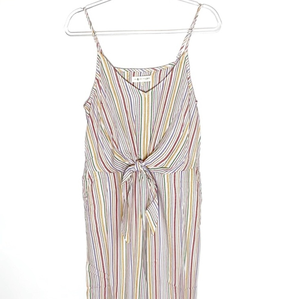 Lou & Grey for Loft Poppy striped jumpsuit pockets - Picture 2 of 7